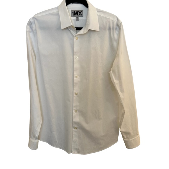 Express Fitted Classic White Stretch Cotton 1MX Dress Shirt Size Large - Picture 2 of 7